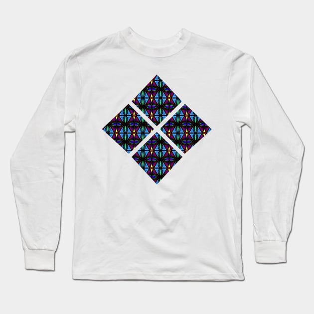 Blue and Purple Diamonds Long Sleeve T-Shirt by BHDigitalArt